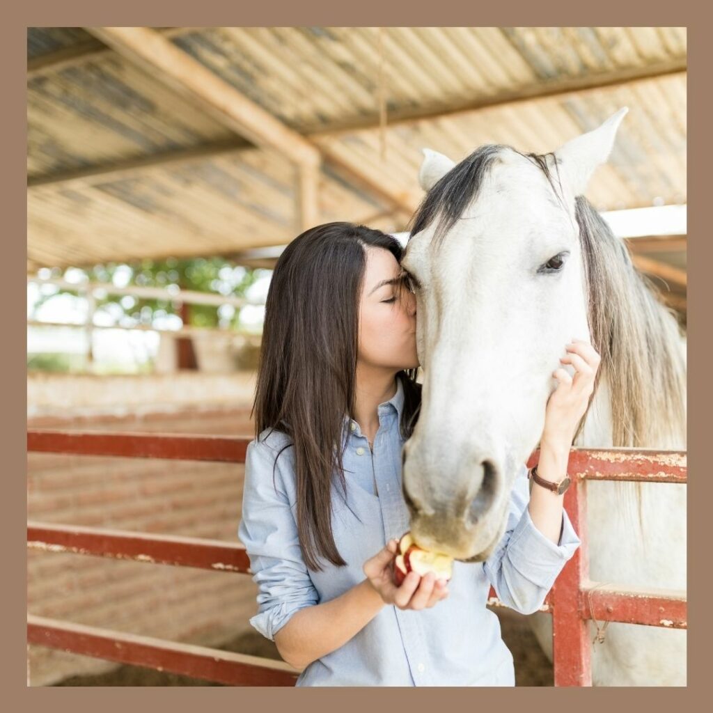 A woman with her horse