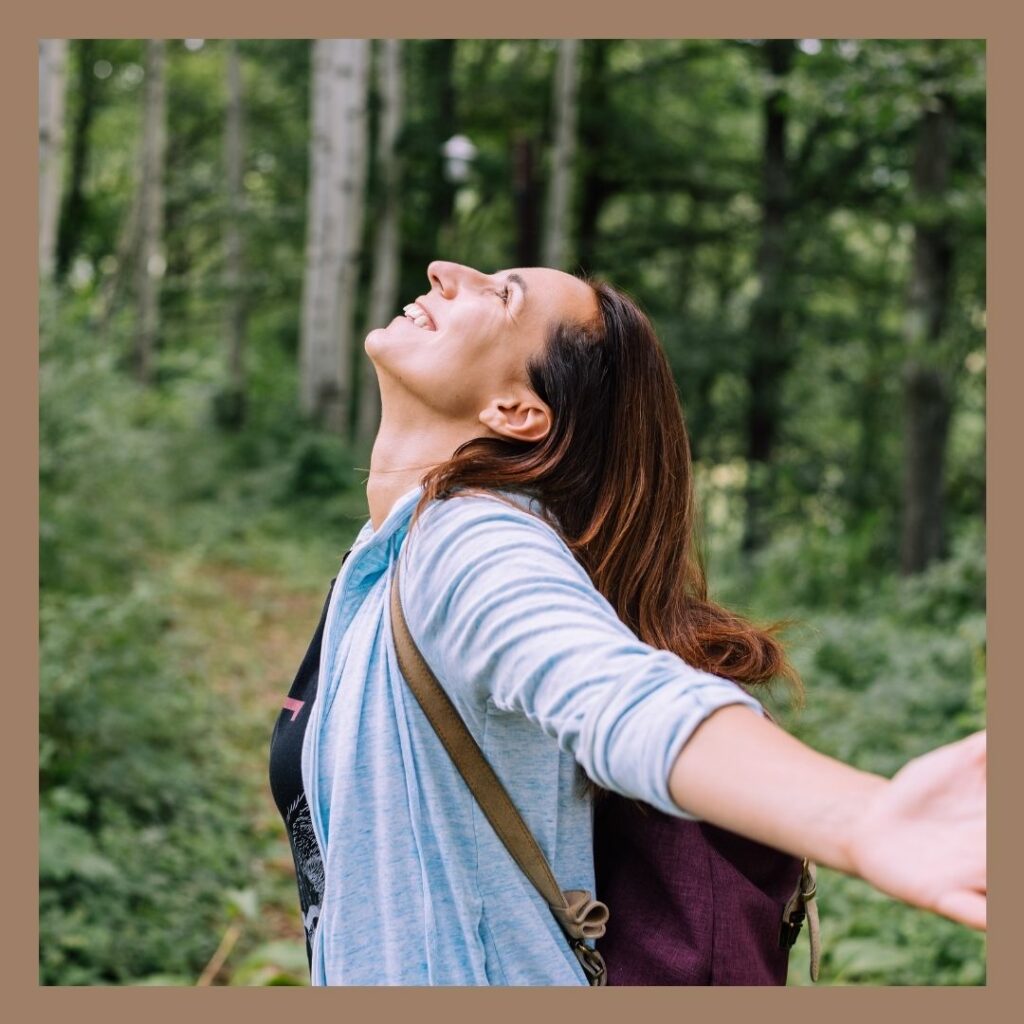 A woman enjoying nature