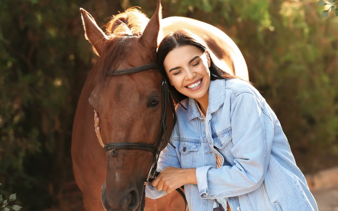 A woman with a horse