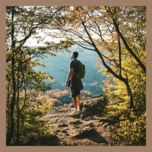 man walking in nature