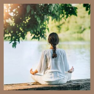 woman meditating outside